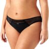 Chantelle Slip Donna Nero Pizzo Tessuto Opaco Intimo
