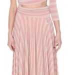 Elisabetta Franchi Abito Lungo Righe Pink Oro Tailleur-0