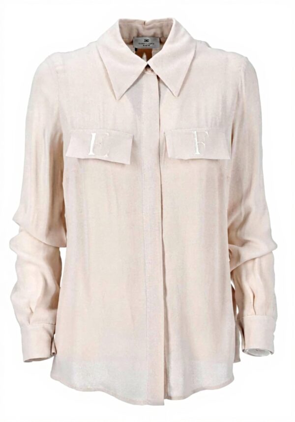 Elisabetta Franchi Camicia Georgette Ricami Donna Lattice