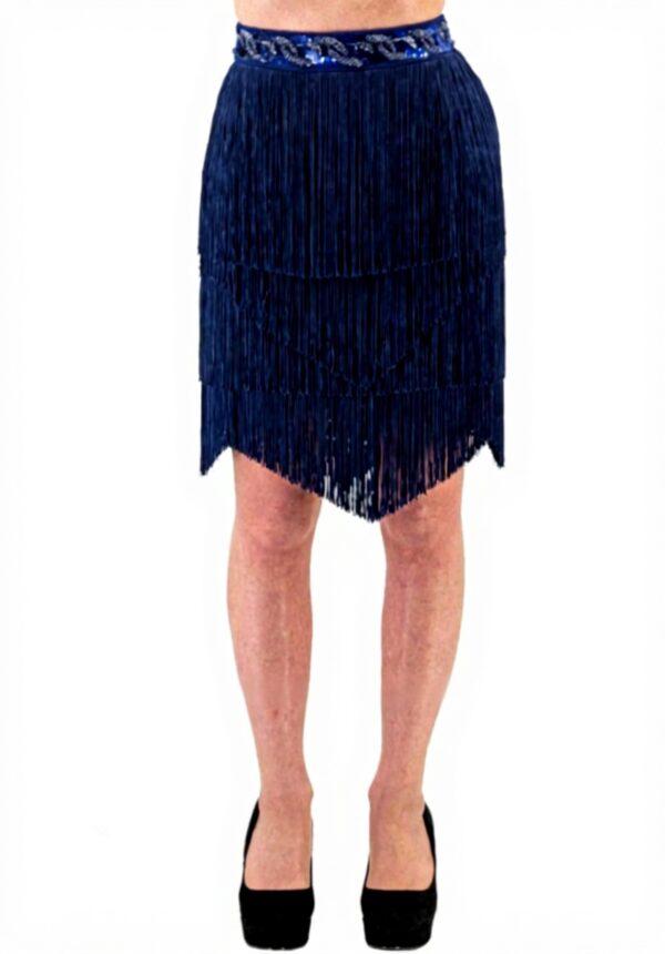 Gonna Blu Elisabetta Franchi Crepe Frange Paillette Donna