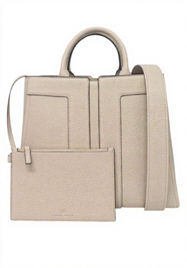 Borsa a mano Elisabetta Franchi Greige Ecopelle BS07A51E2