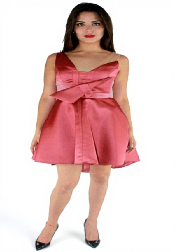 Elisabetta Franchi Mini Abito Sera Donna Fiocco Ombretto