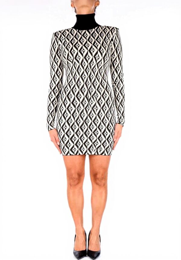 Elisabetta Franchi Miniabito Maglia Rombi Nero Donna Casual