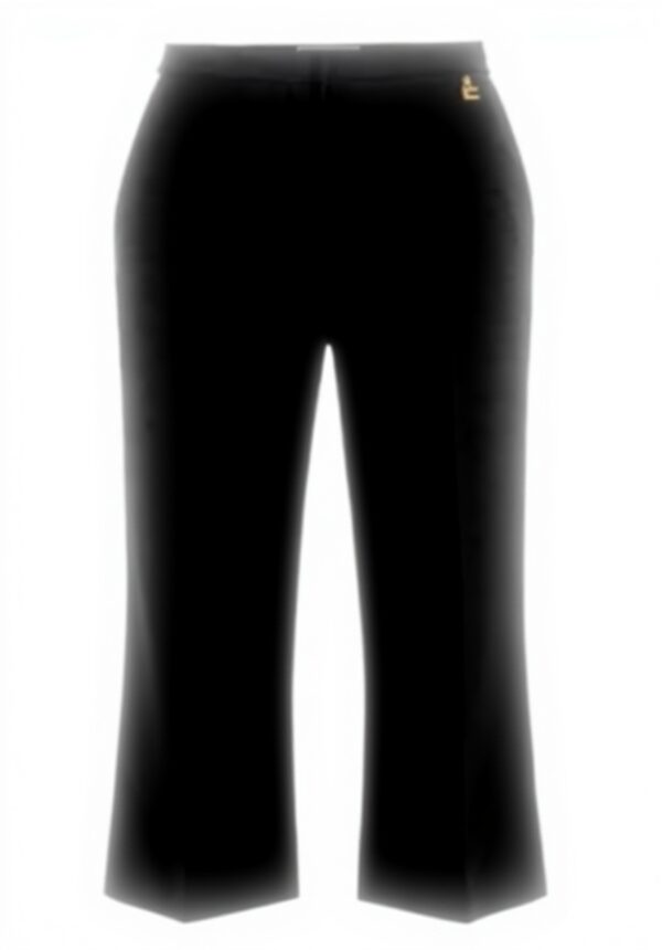 Pantalone Dritto Elisabetta Franchi Nero Crêpe Leggero
