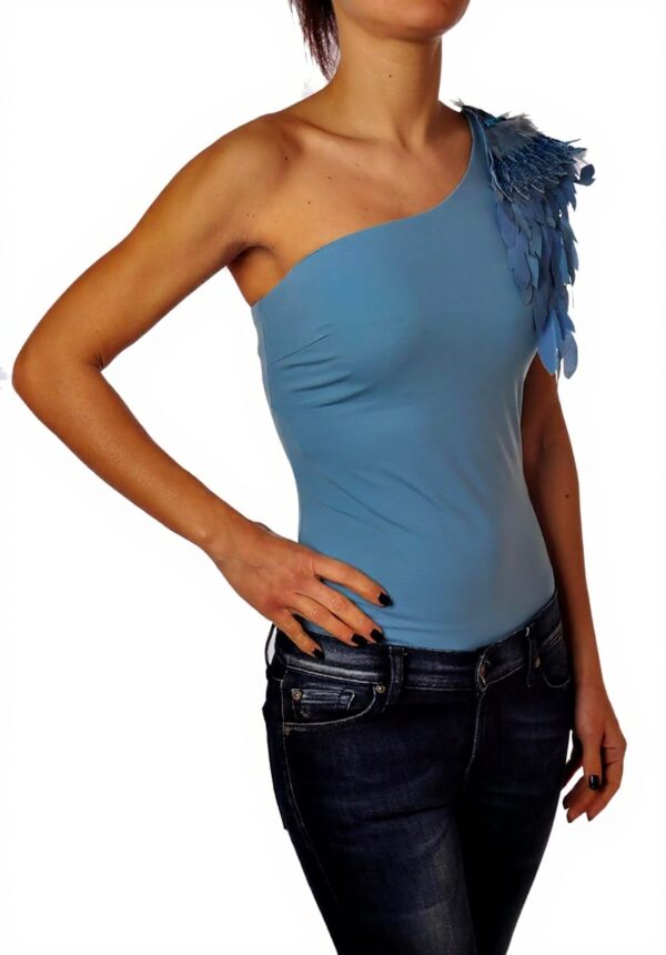 Elisabetta Franchi top monospalla donna carta da zucchero