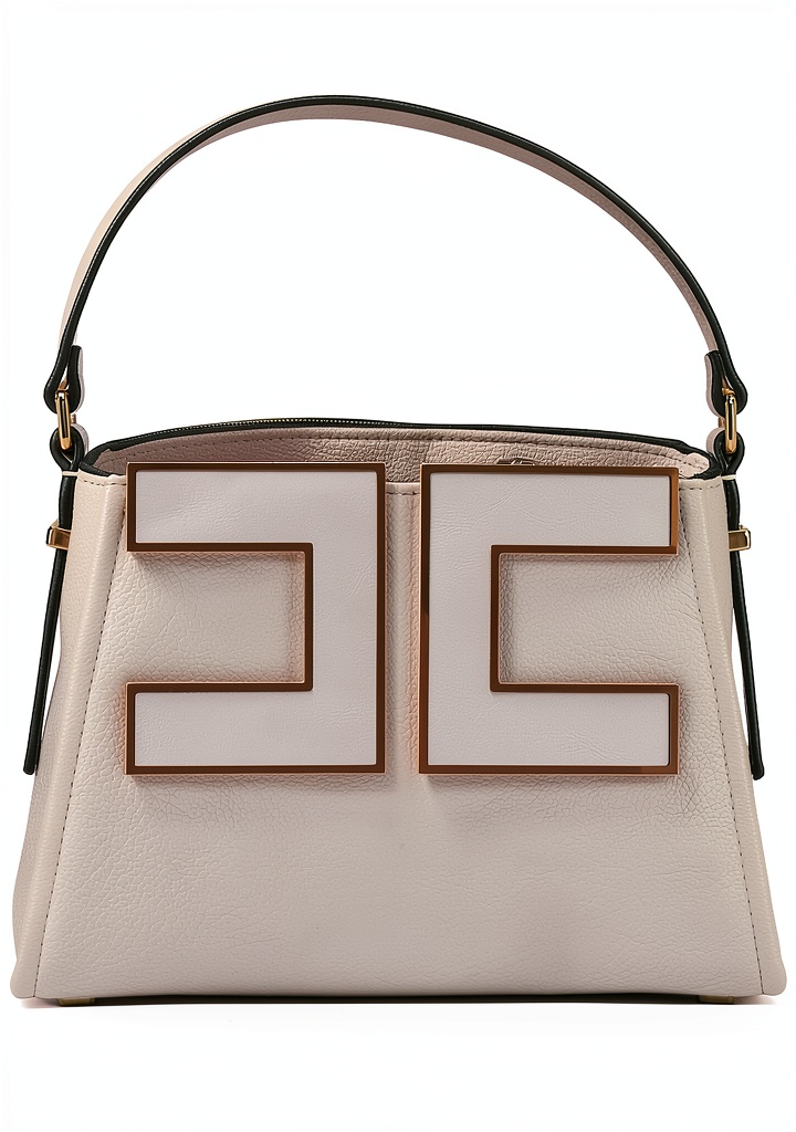Borsa tote Elisabetta Franchi in colore Milk su sfondo neutro