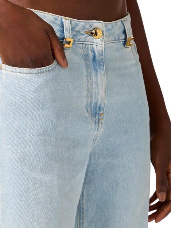 Jeans chiaro a palazzo Elisabetta Franchi donna logo-3