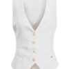 Gilet gabardina misto lino Elisabetta Franchi donna moda-0