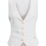Gilet gabardina misto lino Elisabetta Franchi donna moda-0