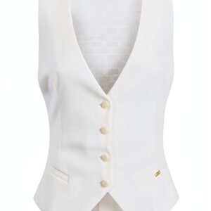 Gilet gabardina misto lino Elisabetta Franchi donna moda-0