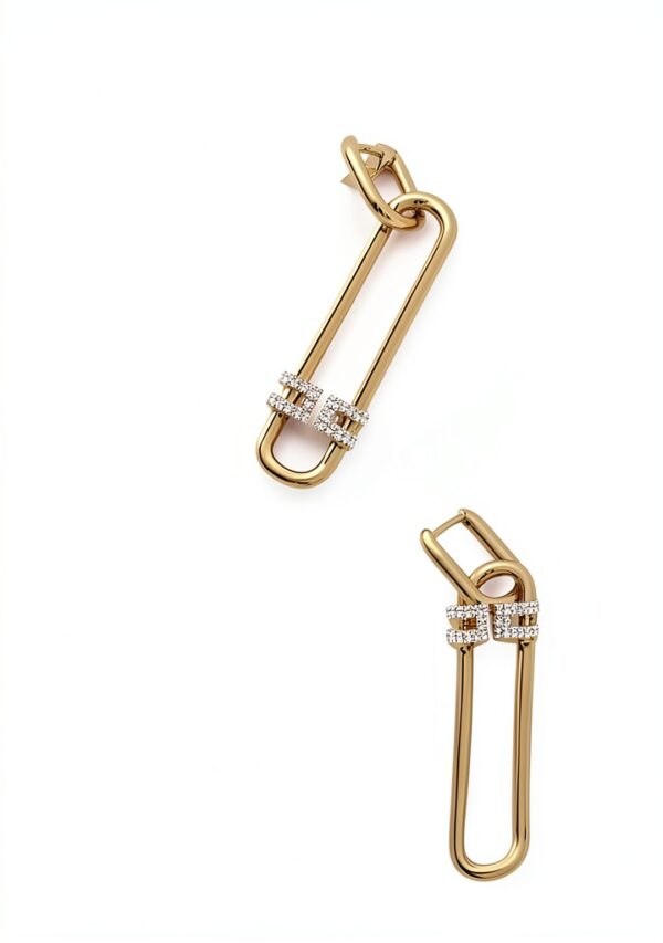 Orecchini Elisabetta Franchi Oro Giallo Ottone Vetro Modello-3