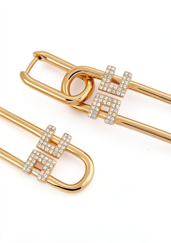 Orecchini Elisabetta Franchi Oro Giallo Ottone Vetro Modello-2