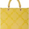 Tote bag Elisabetta Franchi donna sintetico gialla charms-2