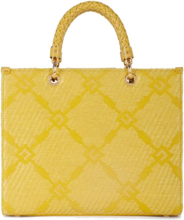 Tote bag Elisabetta Franchi donna sintetico gialla charms-2