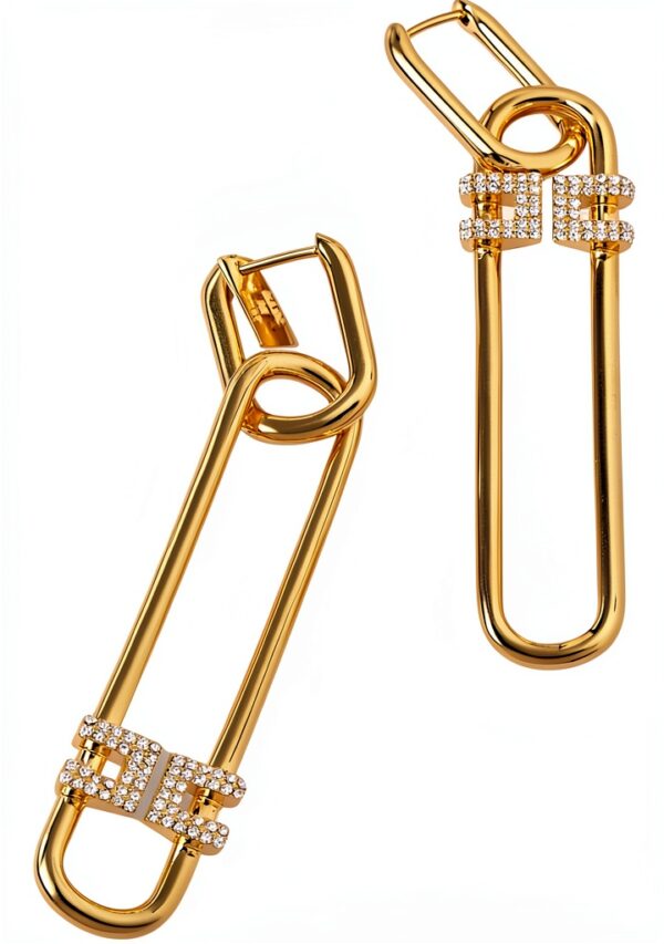 Orecchini Elisabetta Franchi Oro Giallo Ottone Vetro Modello-0