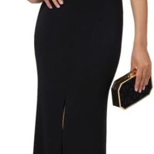Abito Sirena Nero Vestito Cerimonia Donna VI Elastan-0