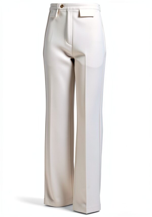 Pantaloni donna Avorio 96% Pl 4% Elastan taglia 44-1