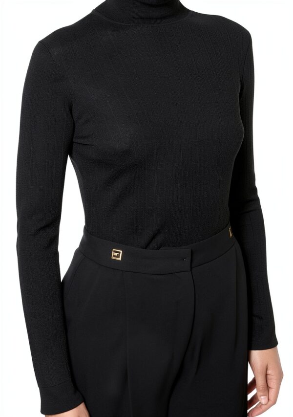 Maglia lana Elisabetta Franchi donna aderente dolcevita-2