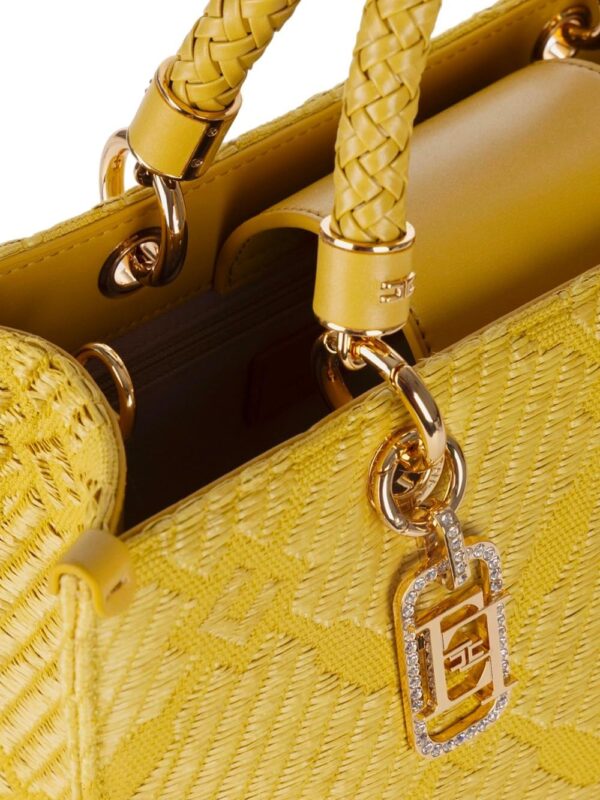 Tote bag Elisabetta Franchi donna sintetico gialla charms-3