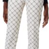 Pantaloni bianchi in crêpe Elisabetta Franchi donna losanghe-1