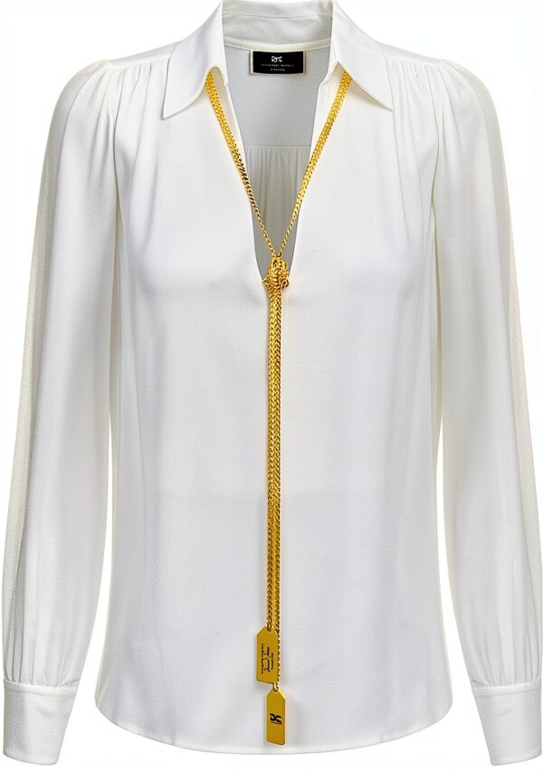 Elisabetta Franchi Blusa Georgette Charms Collana Donna