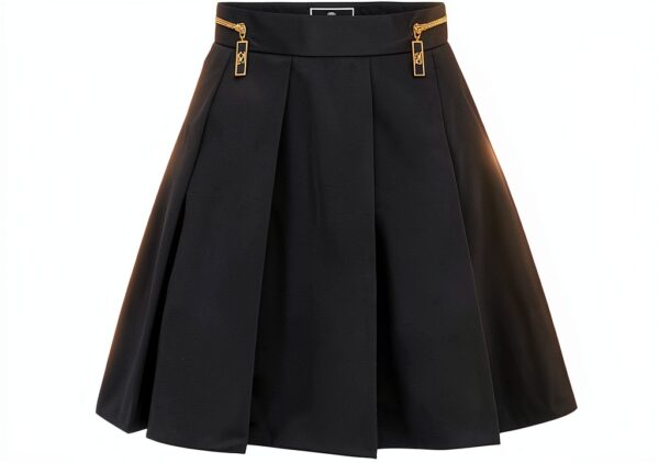 Elisabetta Franchi Minigonna Pieghe Nylon Tecnico Zip Donna