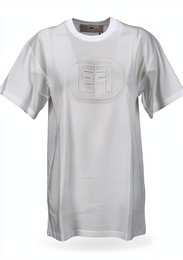 T-shirt Elisabetta Franchi Jersey Logo Embossed Donna
