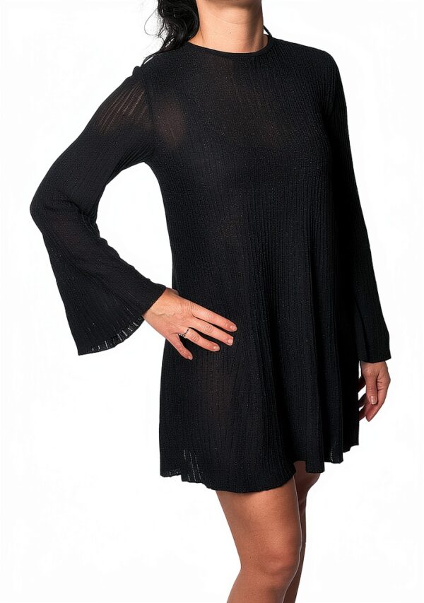 Elisabetta Franchi Abito Manica Lunga Svasato Nero Donna