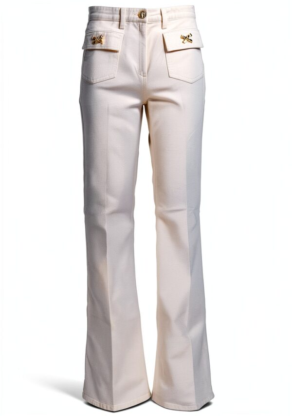 Jeans Elisabetta Franchi Avorio Donna Modello PJ93N51E2