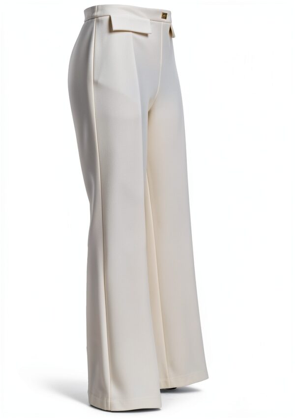 Pantaloni donna Avorio 96% Pl 4% Elastan taglia 44-5