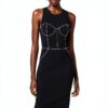 Tubino Nero Elisabetta Franchi Donna Crêpe Piping Bianco-2