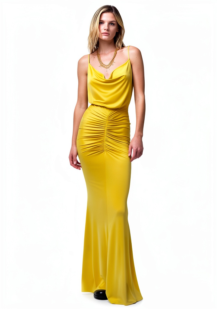 Dress Elisabetta Franchi giallo indossato in un setting casual