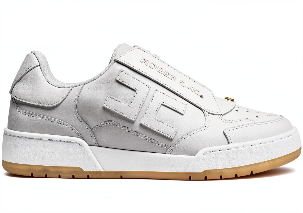 Sneaker Elisabetta Franchi in pelle avorio su sfondo neutro
