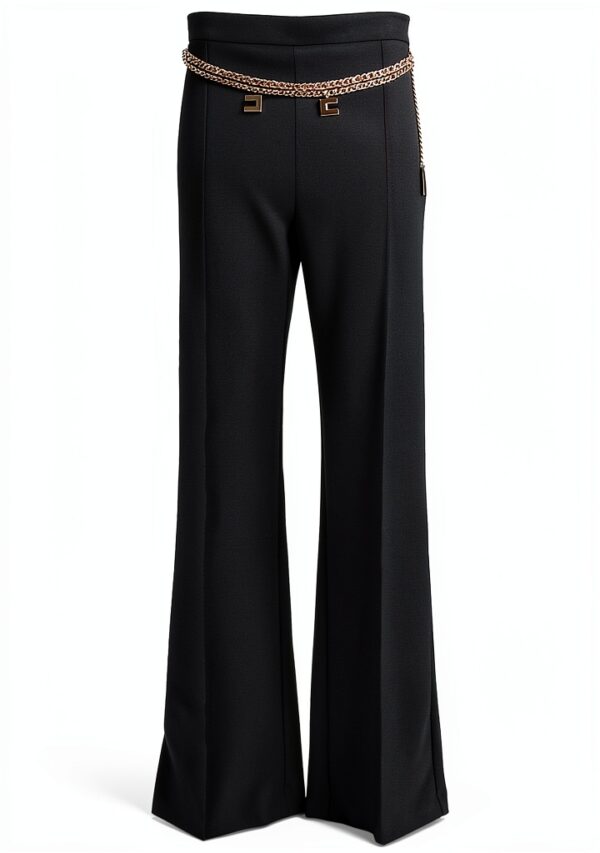 Pantalone a Palazzo Elisabetta Franchi crêpe stretch cintura