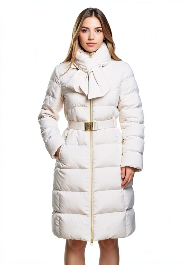 Piumino Elisabetta Franchi donna jacquard losanghe tessuto-3