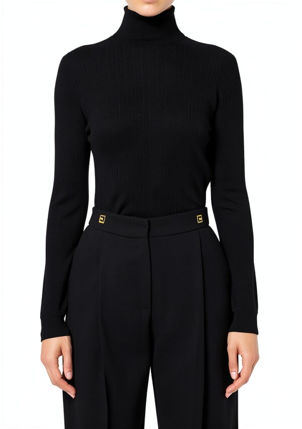 Maglia lana Elisabetta Franchi donna aderente dolcevita-1