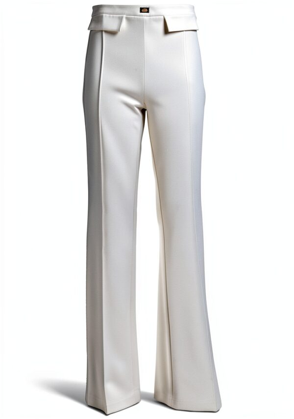Pantaloni donna Avorio 96% Pl 4% Elastan taglia 44-0