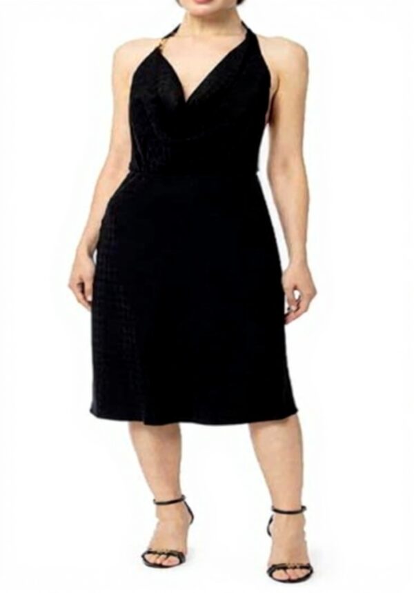 Elisabetta Franchi Abito Midi Viscosa Jacquard Scollo Retro