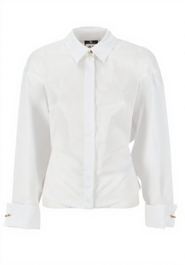Camicia Elisabetta Franchi Bianca Manica Lunga CA01741E2