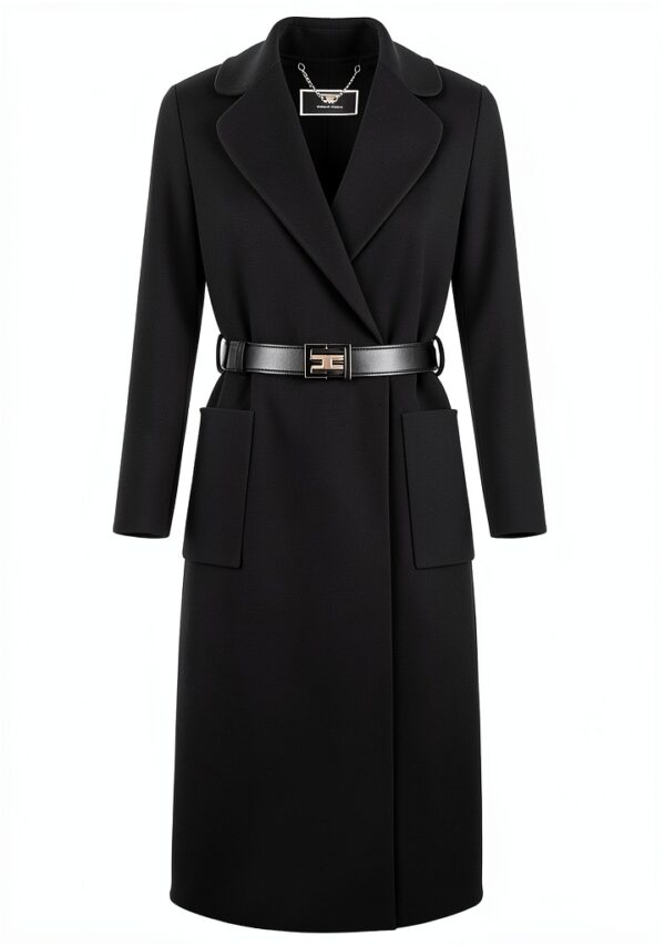 Cappotto Donna Elisabetta Franchi Nero Trench Modello