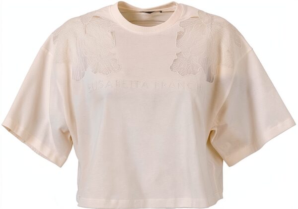 T-shirt Elisabetta Franchi Gesso cotone donna moda