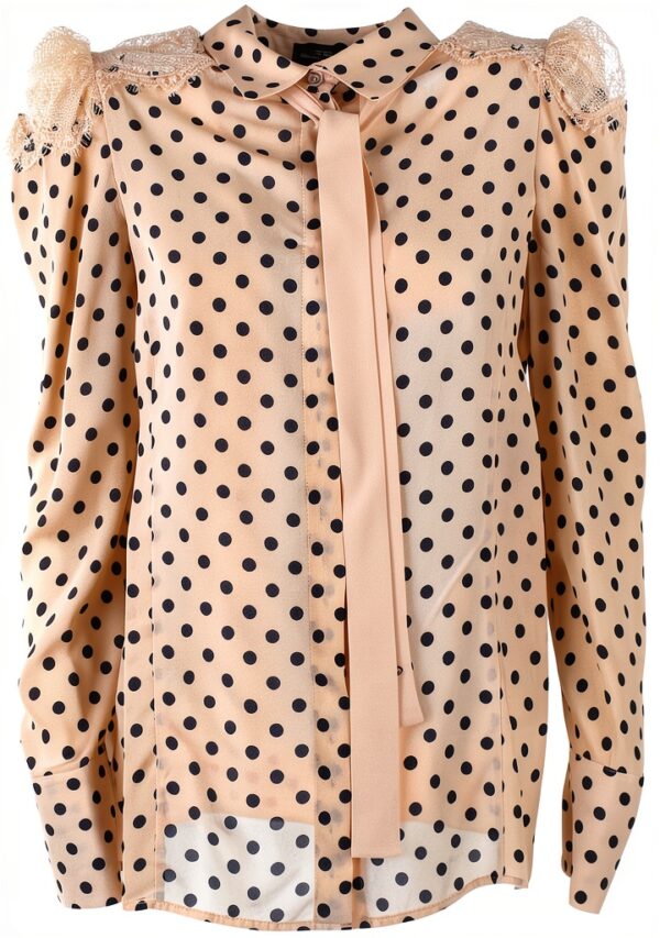 Elisabetta Franchi Camicia Donna Panna Collar Coreana Manica