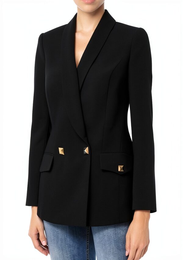 Giacca Donna Manica Lunga Stile Con Risvolto Moda