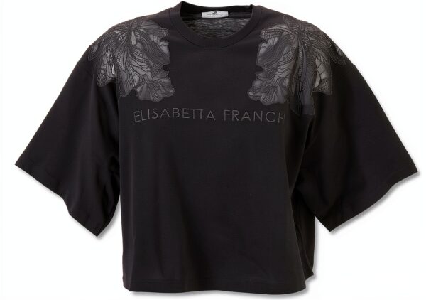 T-shirt Elisabetta Franchi Nero Donna Cotone MA01851E2