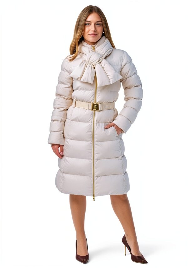 Piumino Elisabetta Franchi donna jacquard losanghe tessuto-1