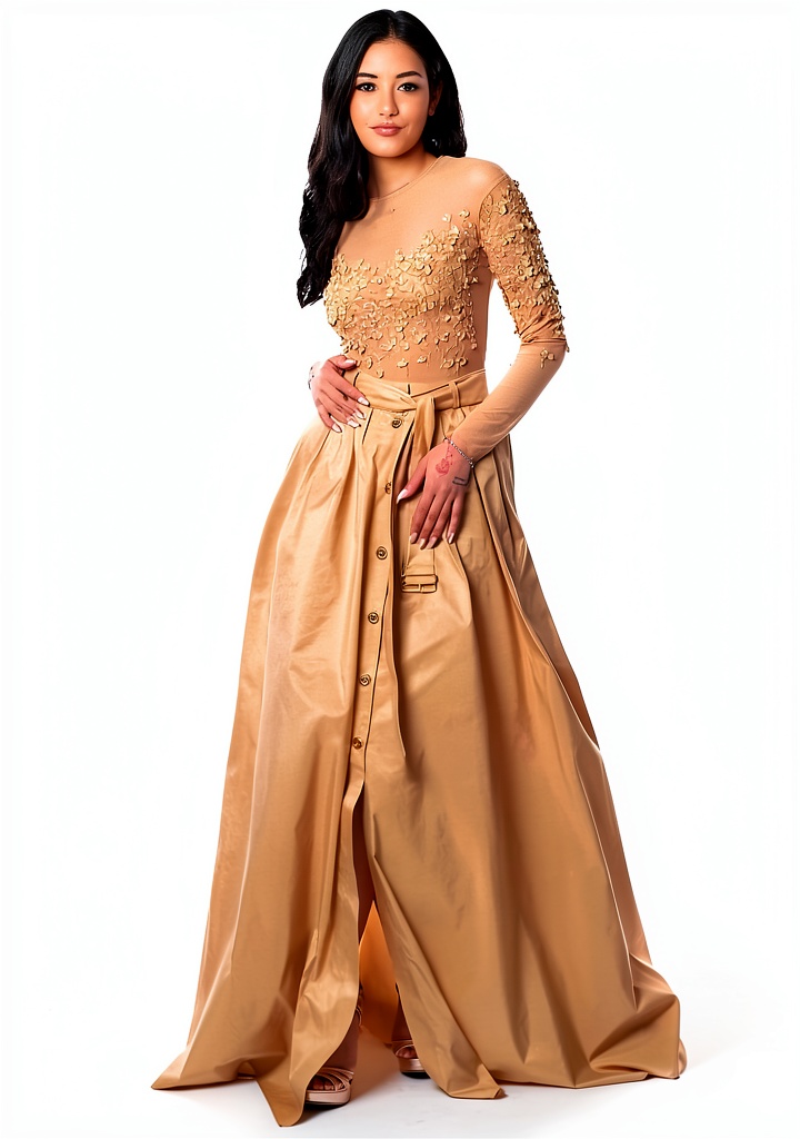 'Gonna Elisabetta Franchi Red Carpet Body in organza trasparente con paillettes'