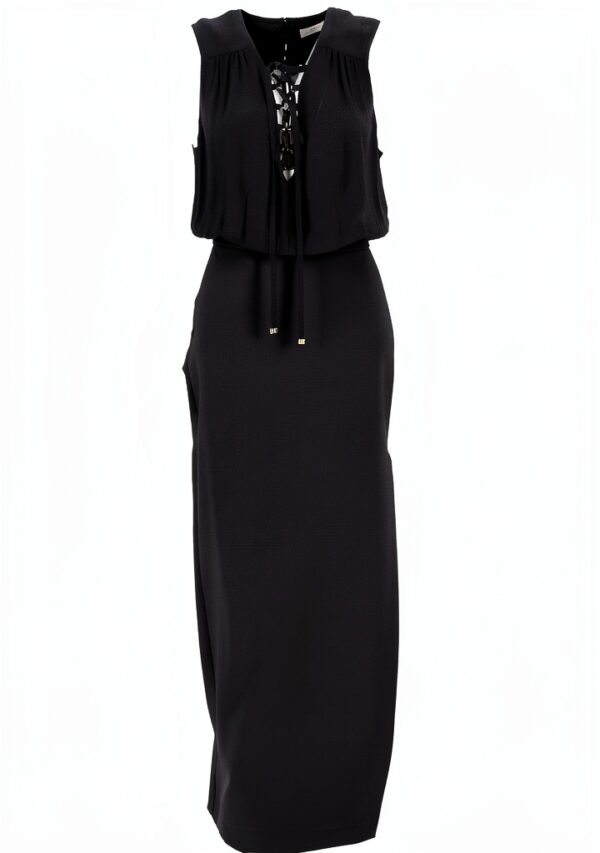 Elisabetta Franchi Abito premaman crêpe lacci georgette nero