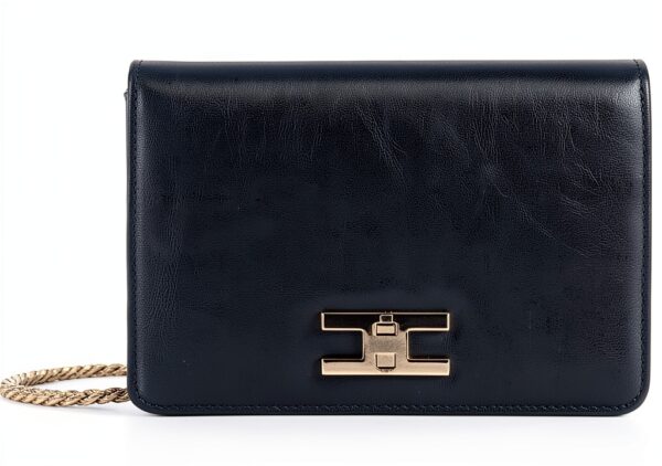 Borsa Elisabetta Franchi Donna Finta Pelle Blu Tracolla