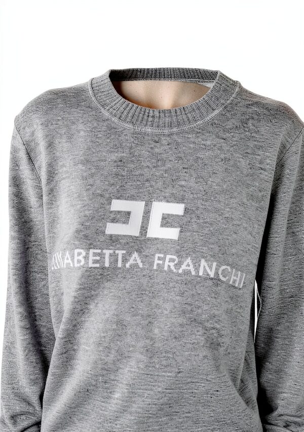Maglione Donna Lana Cachemire Grigio Melange Avorio-3