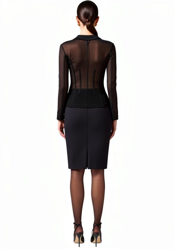 Giacca Blouson Tessuto Bottone Manica Lunga Lavabile-2